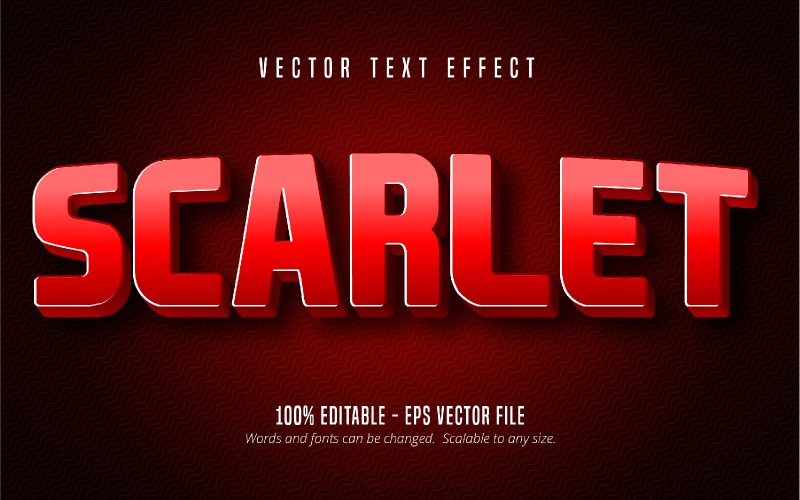 Scarlet - Editierbarer Texteffekt, Comic- und Cartoon-Textstil, grafische Illustration