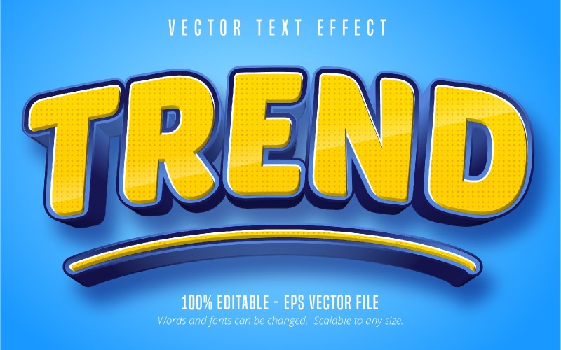 Trend - Szerkeszthető szövegeffektus, képregény és rajzfilm szövegstílus, grafikus illusztráció