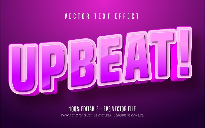 Upbeat - redigerbar texteffekt, komisk och tecknad textstil, grafikillustration
