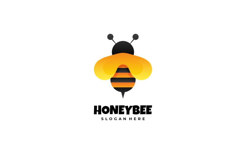 Estilo do logotipo em gradiente de abelha