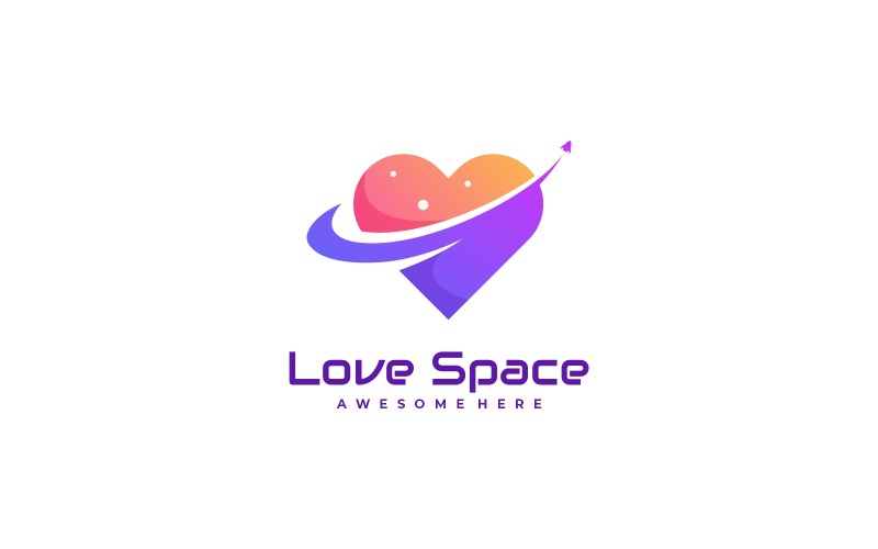 Logo de couleur de dégradé d'espace d'amour