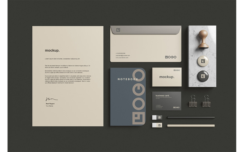 Mockup voor branding briefpapier