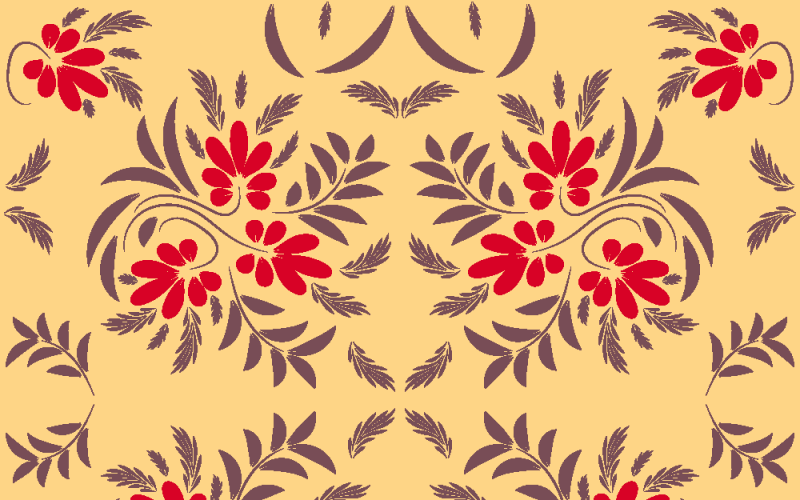 Padrão floral popular de damasco Flores de fantasia Fantasia geométrica floral t6