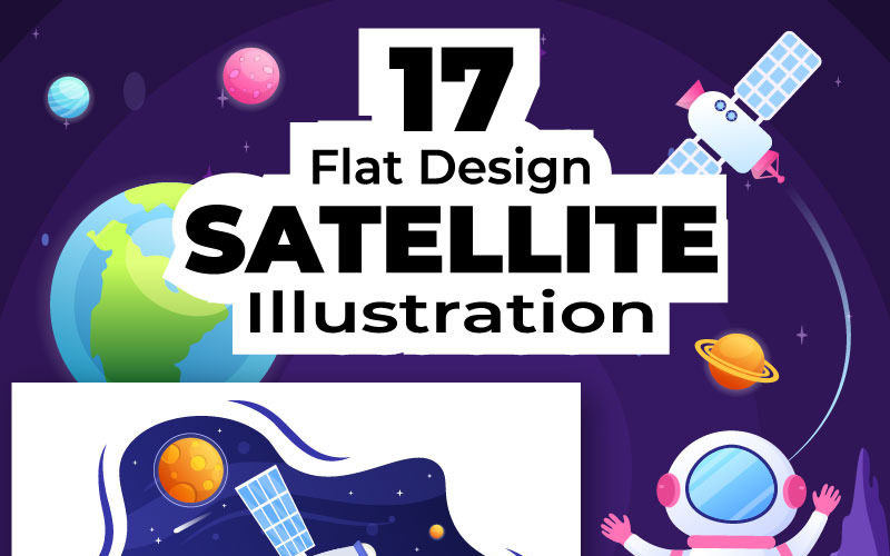 17 satelliti e illustrazione della rete 5G