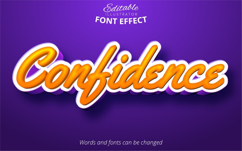 Confidence - Editable Text Effect, Comic And Cartoon Text Style, Graphics Illustration