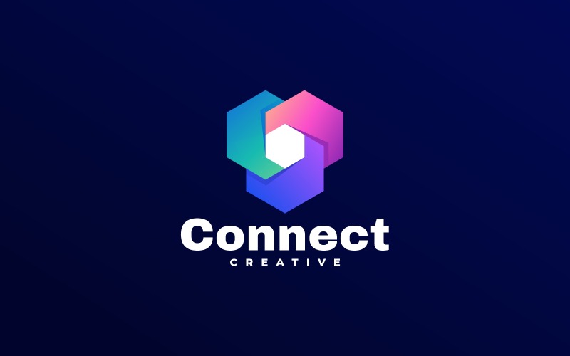 Connect Gradient Colorful Logo Style - TemplateMonster