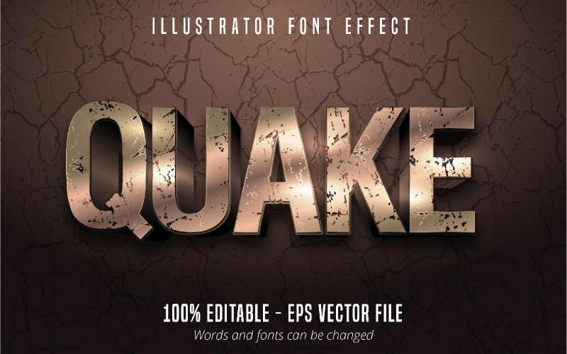Quake - edytowalny efekt tekstowy, styl komiksowy i komiksowy, ilustracja graficzna