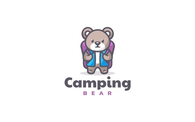 Bear Camping Cartoon-logo