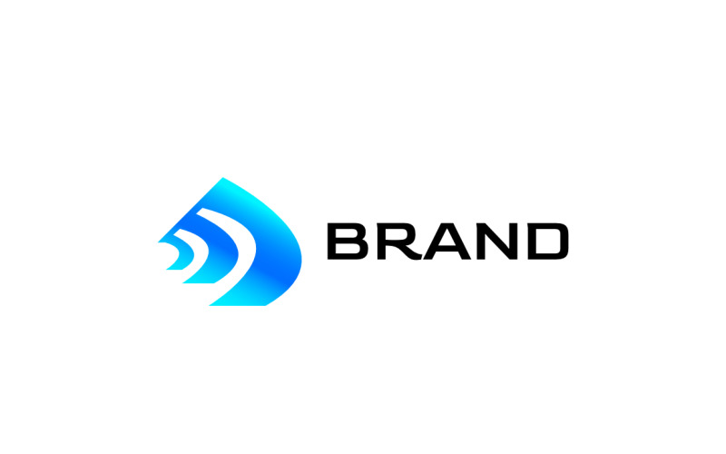Blue Tech - логотип градиентной буквы D