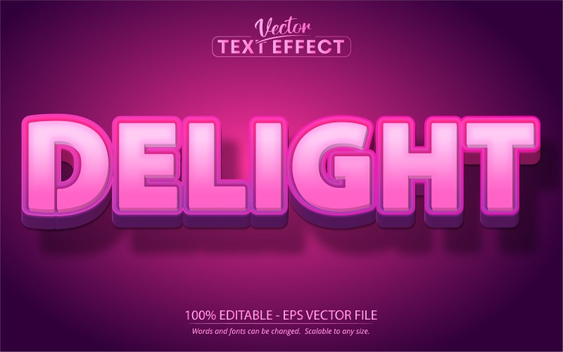 Delight – szerkeszthető szövegeffektus, képregény és rajzfilm szövegstílus, grafikus illusztráció