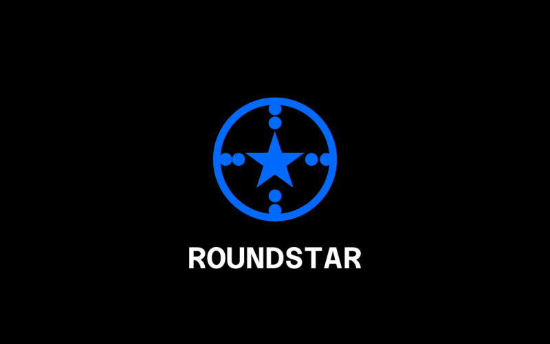 Logo audacieux bleu étoile ronde