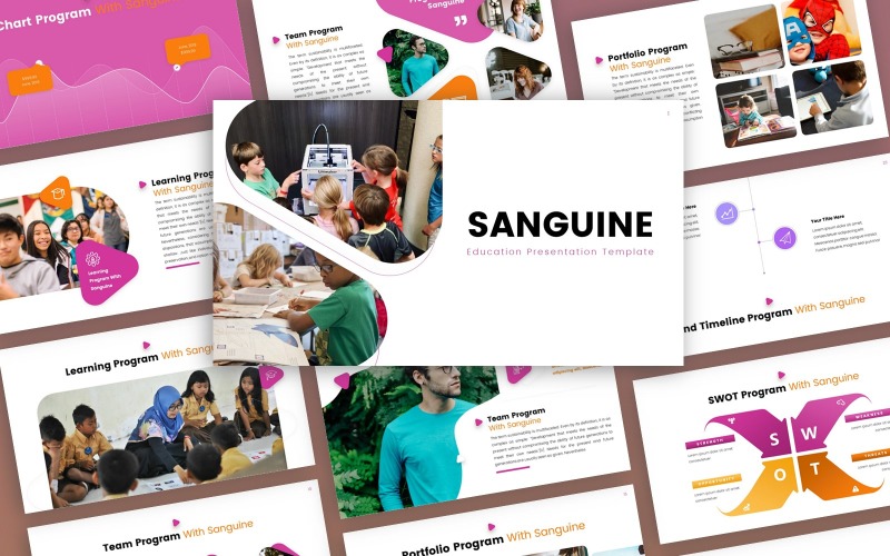 Sanguine - Education Многоцелевой шаблон PowerPoint
