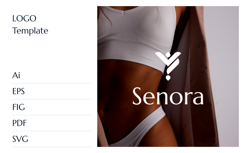 Señora – Abstrakt mall för logotyp för underkläder