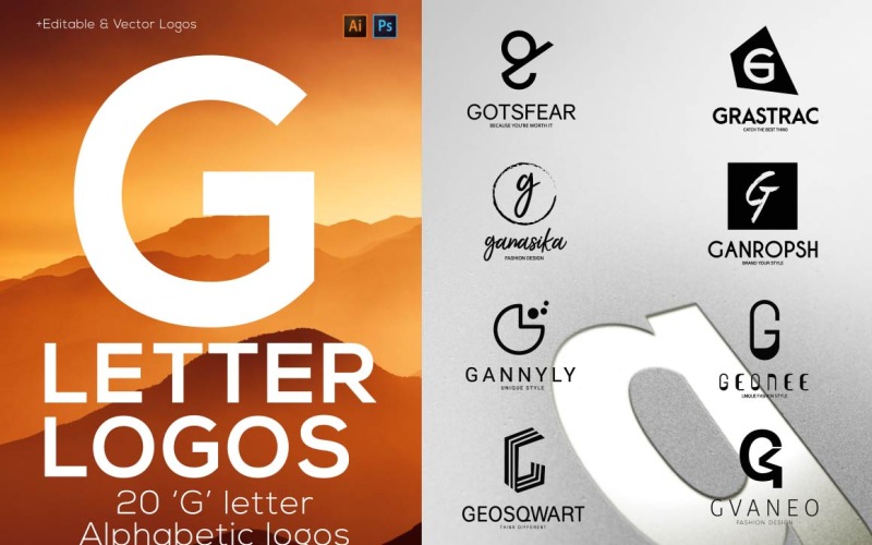 20 G Letter Alphabetic Logos