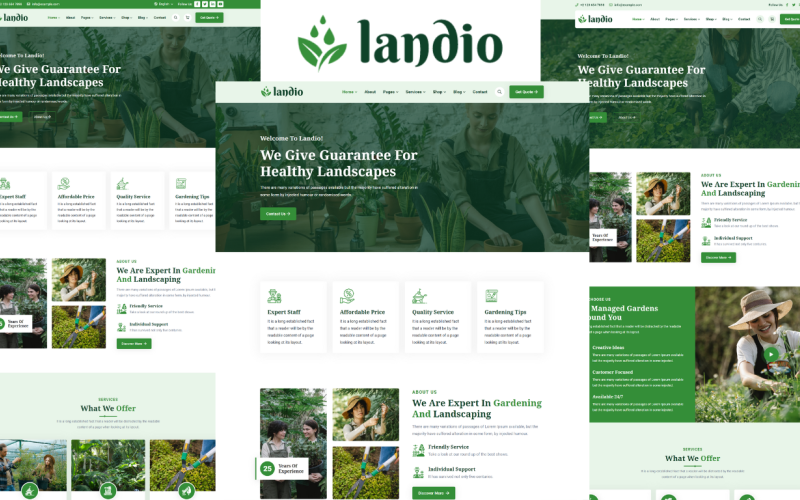 Landio – HTML5 шаблон садівництва та ландшафтного дизайну