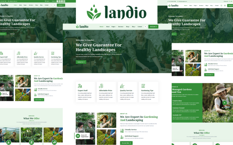 Landio - Шаблон HTML5 Садоводство и ландшафтный дизайн