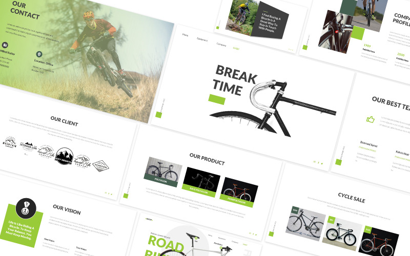 Modèle PowerPoint de vélo de route