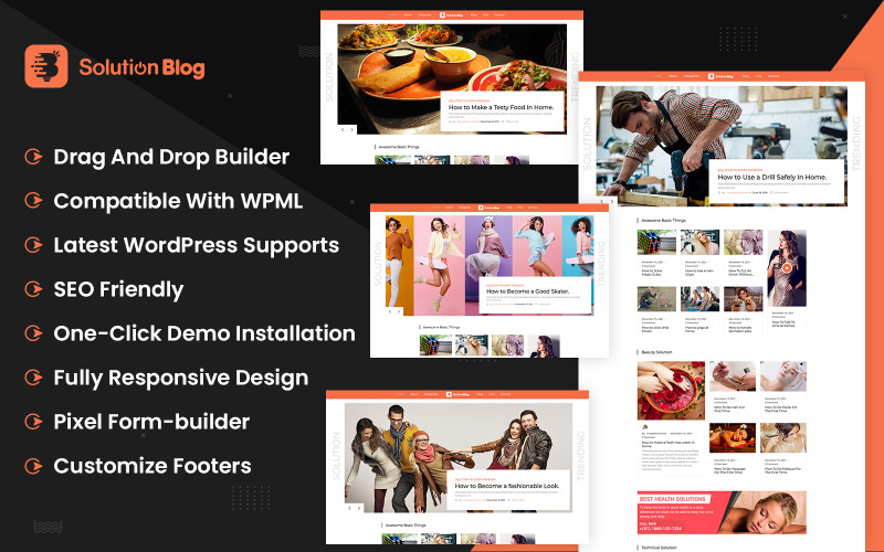 Thème WordPress du blog de solutions
