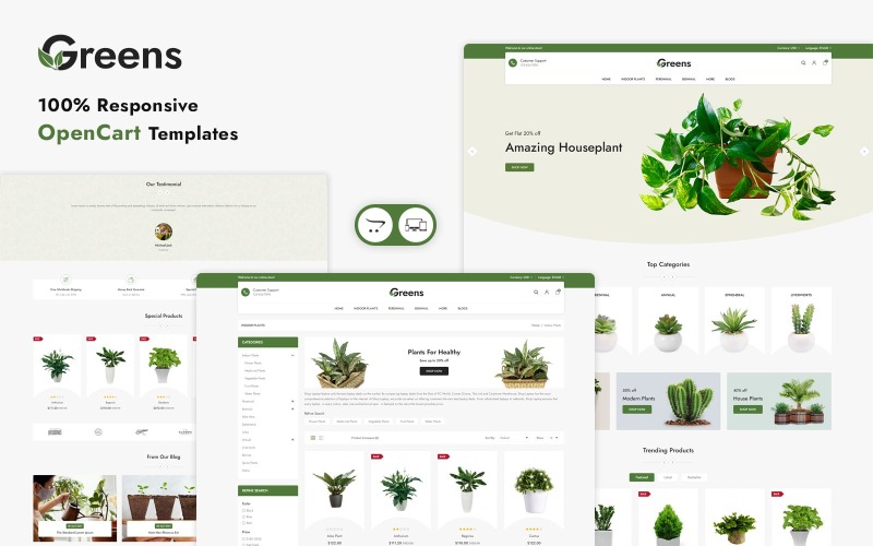 Verts - Modèle OpenCart de commerce électronique
