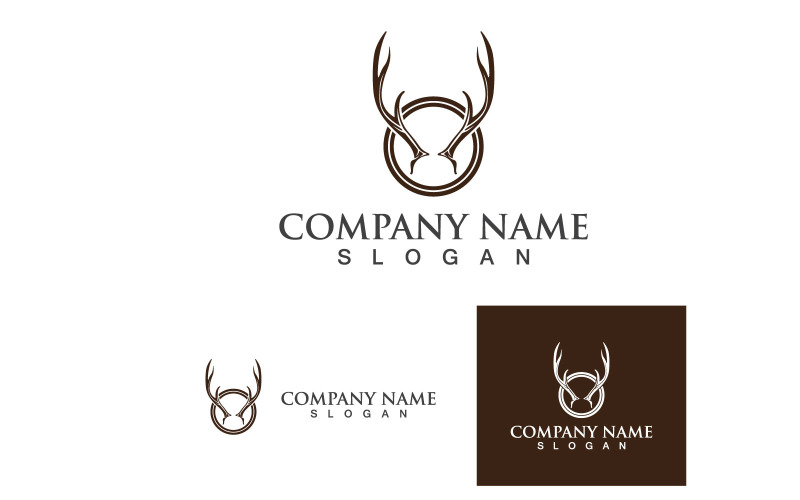 Logo de modèle de corne de cerf et symbole Vol11
