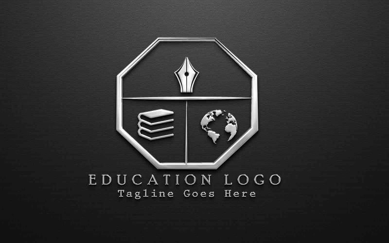 Modello di logo di istruzione universitaria dell'università della scuola