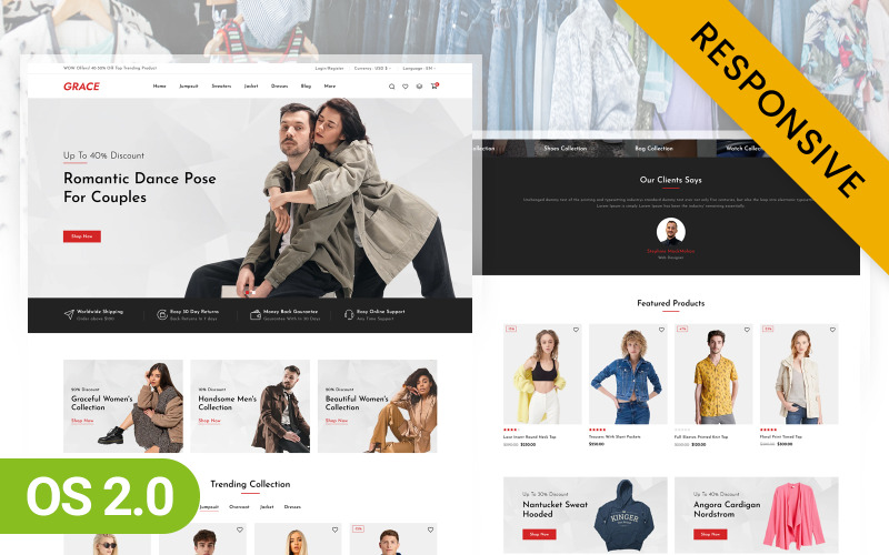 Grace Apparel Store Shopify 2.0 响应式主题