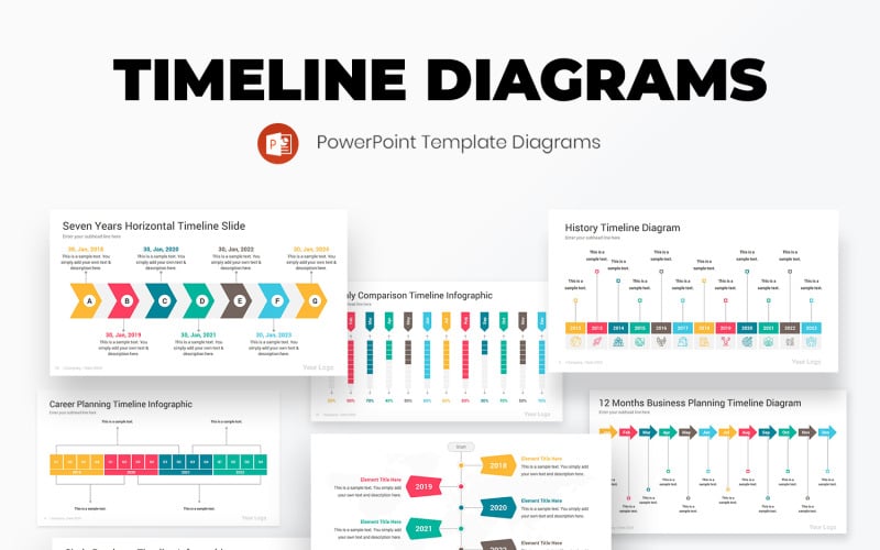 Diagrammi del modello di PowerPoint Timeline