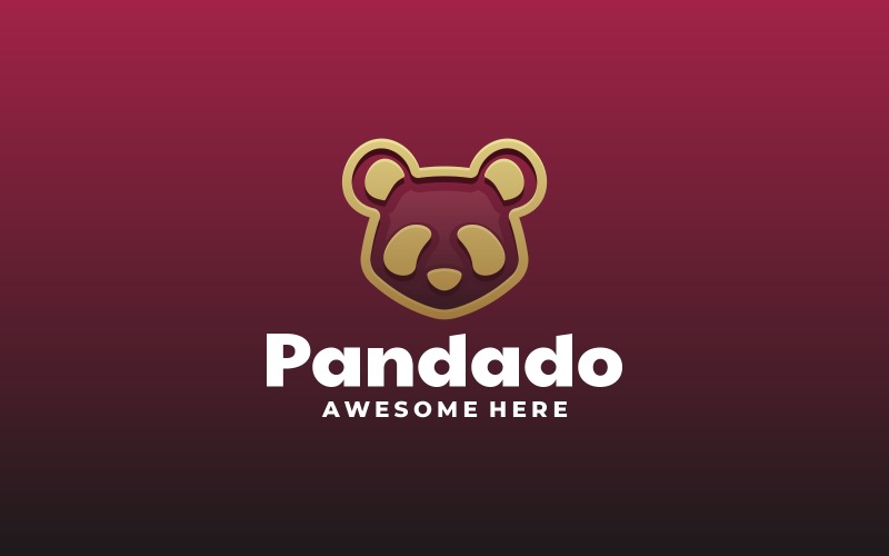Estilo de logotipo de luxo da linha Panda