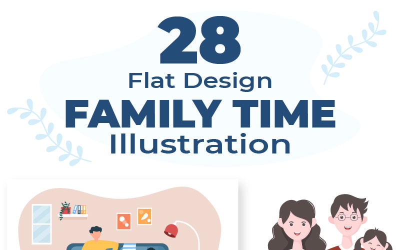 28 Familjetid Föräldrar och barn Illustration