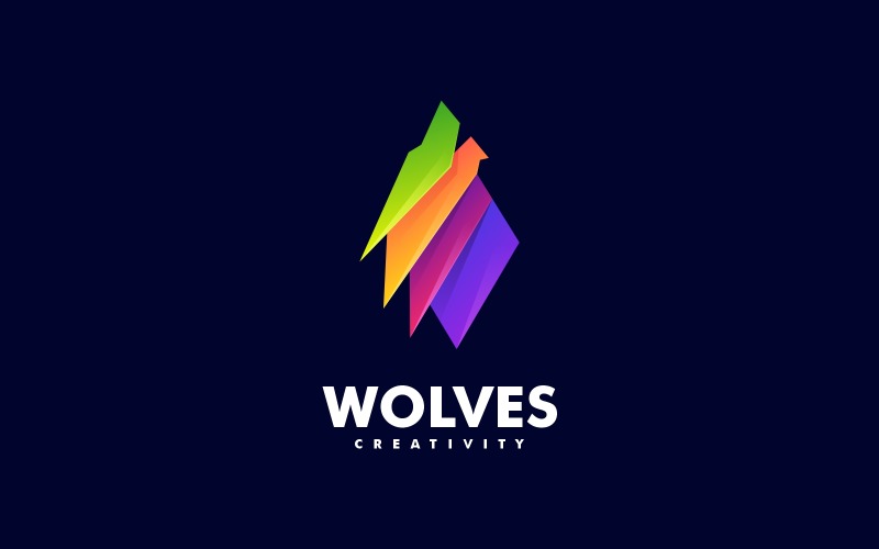 Wolf színes logó sablon