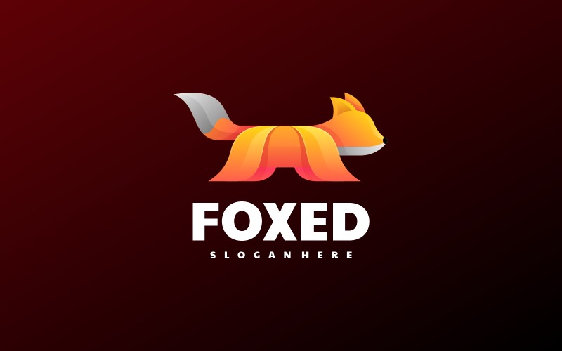 Fox Gradyan Renk Logo Şablonu