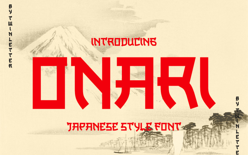 Onari Faux Japans weergavelettertype