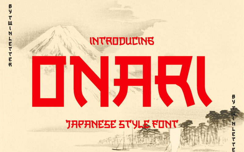 Onari Faux japanska displayteckensnitt