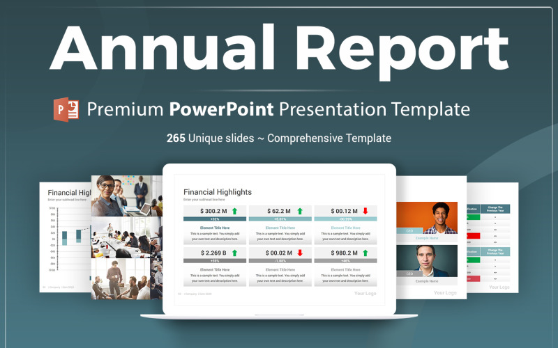 Plantilla de presentación de PowerPoint Informe anual