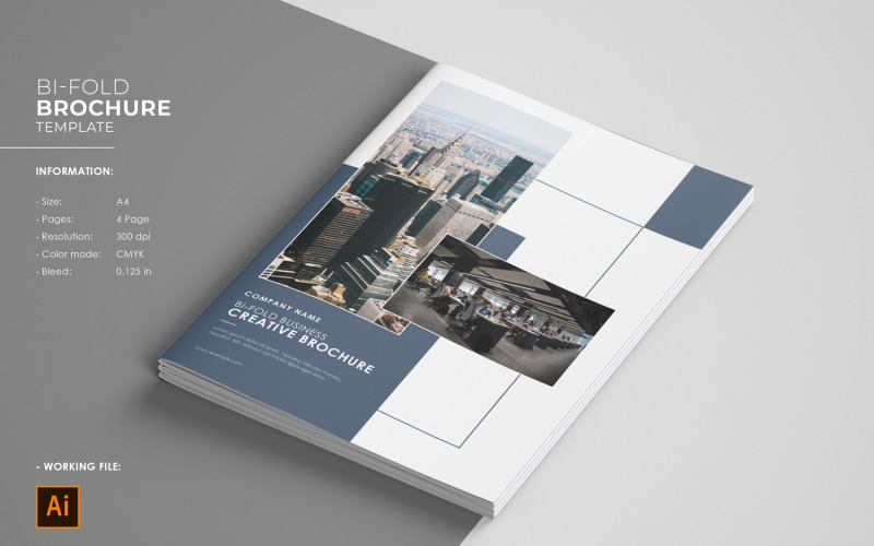 Business Bi-fold Brochure Corporate Identity Template