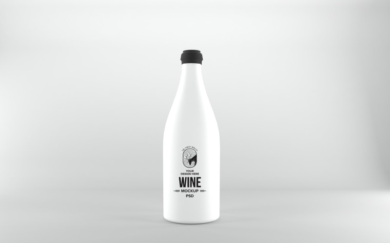 3D render de uma garrafa isolada em um fundo branco