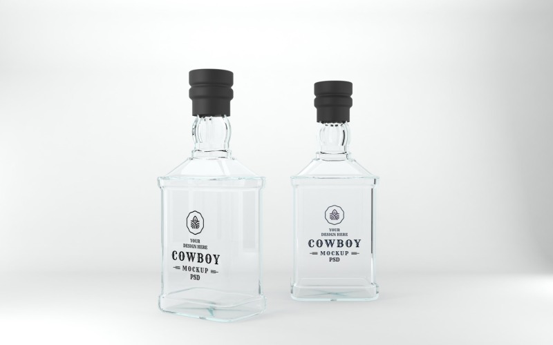3D render of a Two bottle isolated on a white background
