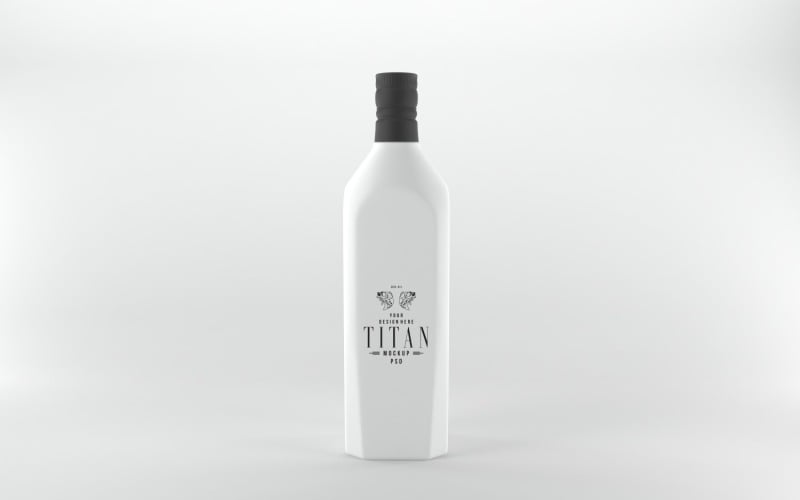 3D render van een doorzichtige witte fles met een kurken deksel geïsoleerd op een witte achtergrond