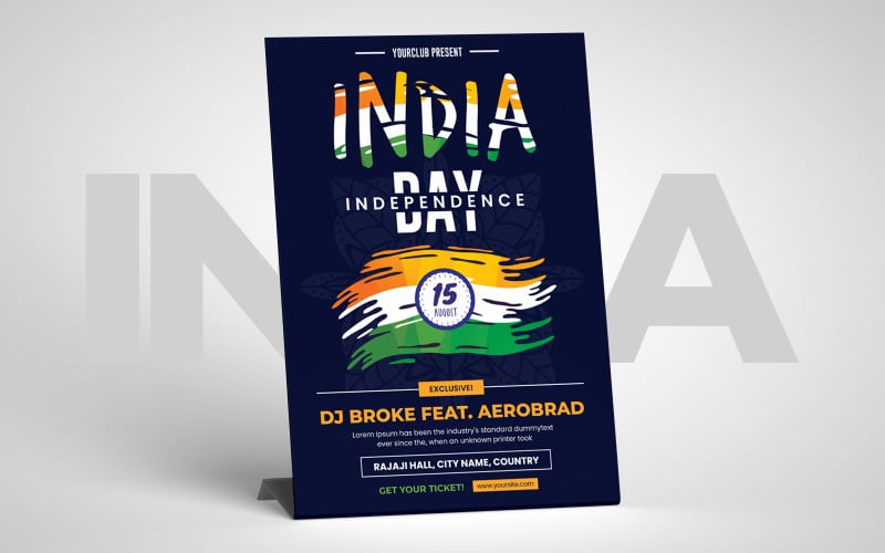 Flyer zum Unabhängigkeitstag von Indien