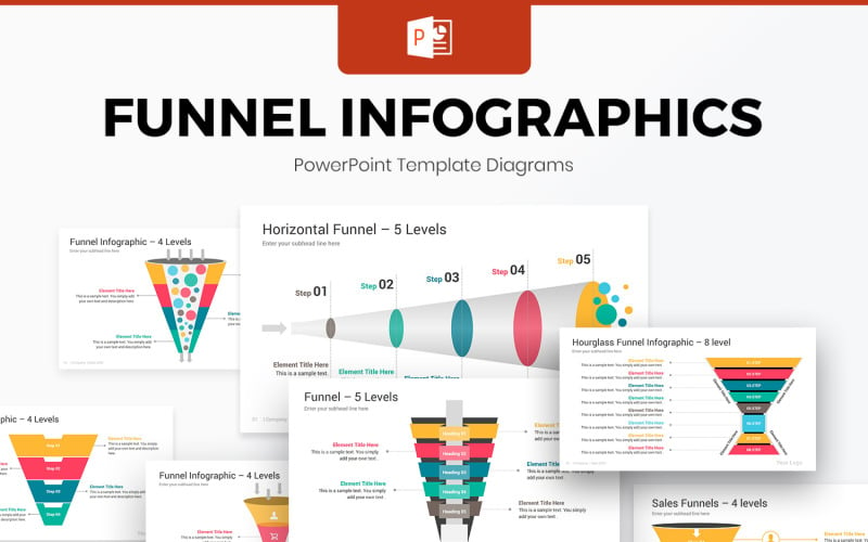 Plantilla De Infografías De PowerPoint Embudo