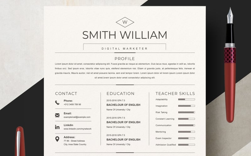 Smith / Clean CV-sjabloon