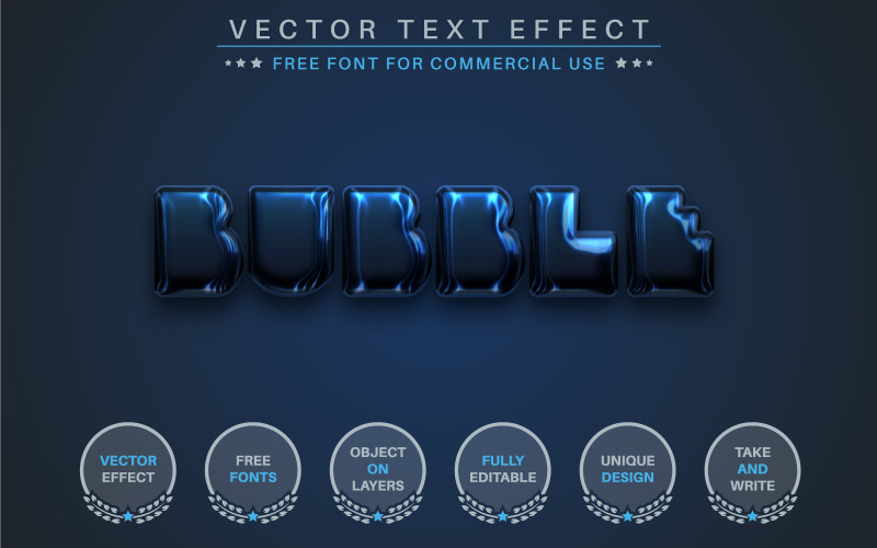 Темна бульбашка – текстовий ефект, який можна редагувати, стиль шрифту, графічна ілюстрація