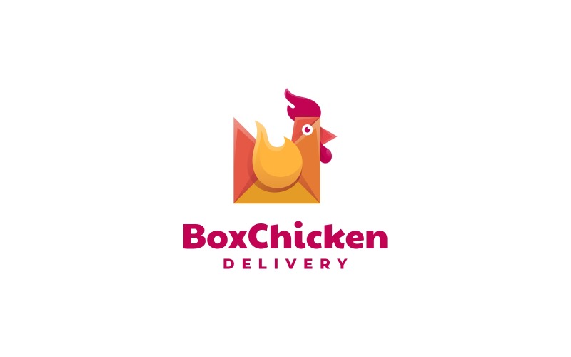 Caja de pollo con logotipo de color simple - TemplateMonster