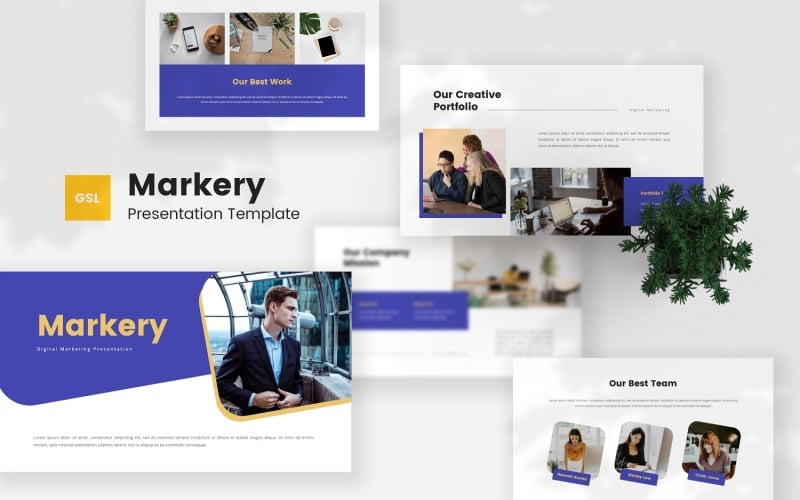 Markey – Google Präsentationen-Vorlage für digitales Marketing