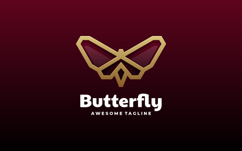 Modelo de logotipo de arte em linha de borboleta