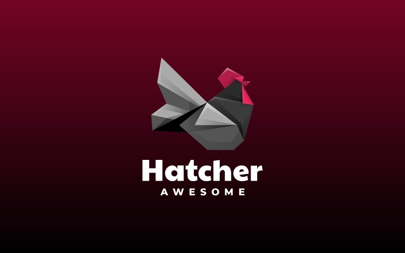 Шаблон логотипа Hatcher Low Poly