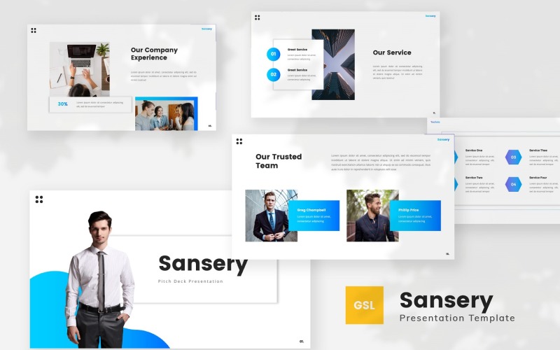 Sansery - шаблон презентаций Google для презентаций