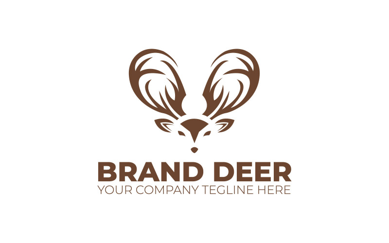 Modèle de conception de logo de marque de cerf