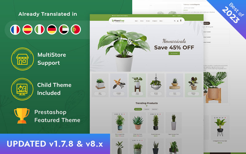 PlantTree PrestaShop 多用途响应式主题