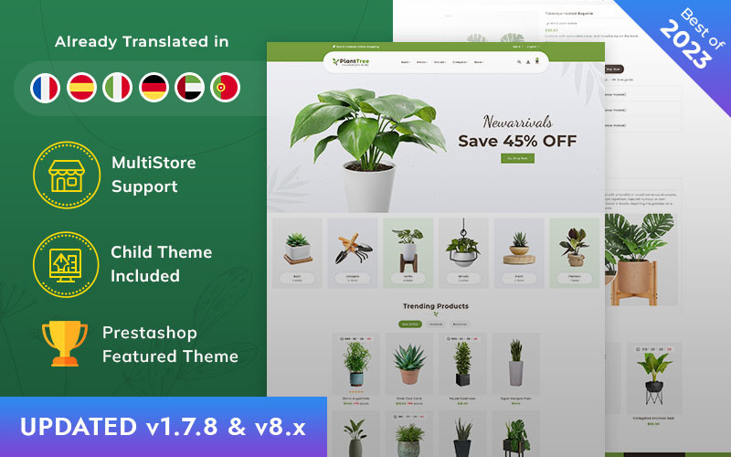 PlantTree PrestaShop Tema multifuncional responsivo